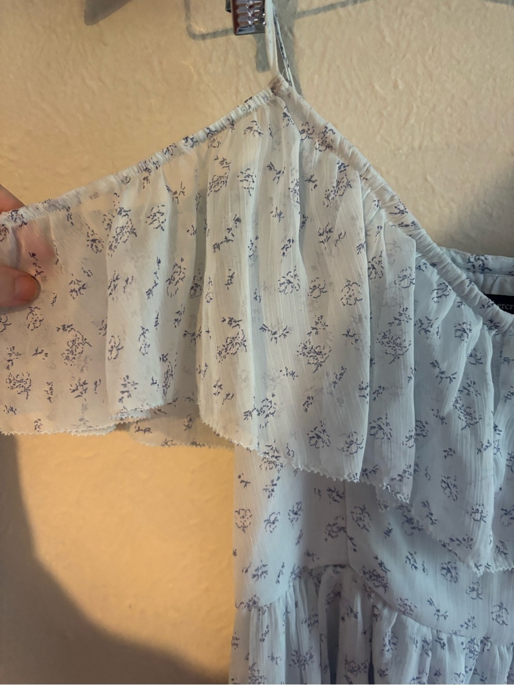 Abercrombie & Fitch Pale Blue Floral Ruffle High-Low Dress - Picture 2 of 5